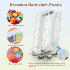 3PCS Clear Hard Shell Zipper Case, Portable Storage Box for Makeup, Toiletry, Travel, Durable and Waterproof Storage Bins, Grade Plastic Zipper Case, Cosmetic Bag (White)