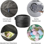 Bean Bag Chair for Adults, 4FT High-Rebound Memory Foam Bean Bag Sofa with Removable Cover, Oversized Bean Bag Couch for Gaming, Reading, and Relaxation, Black