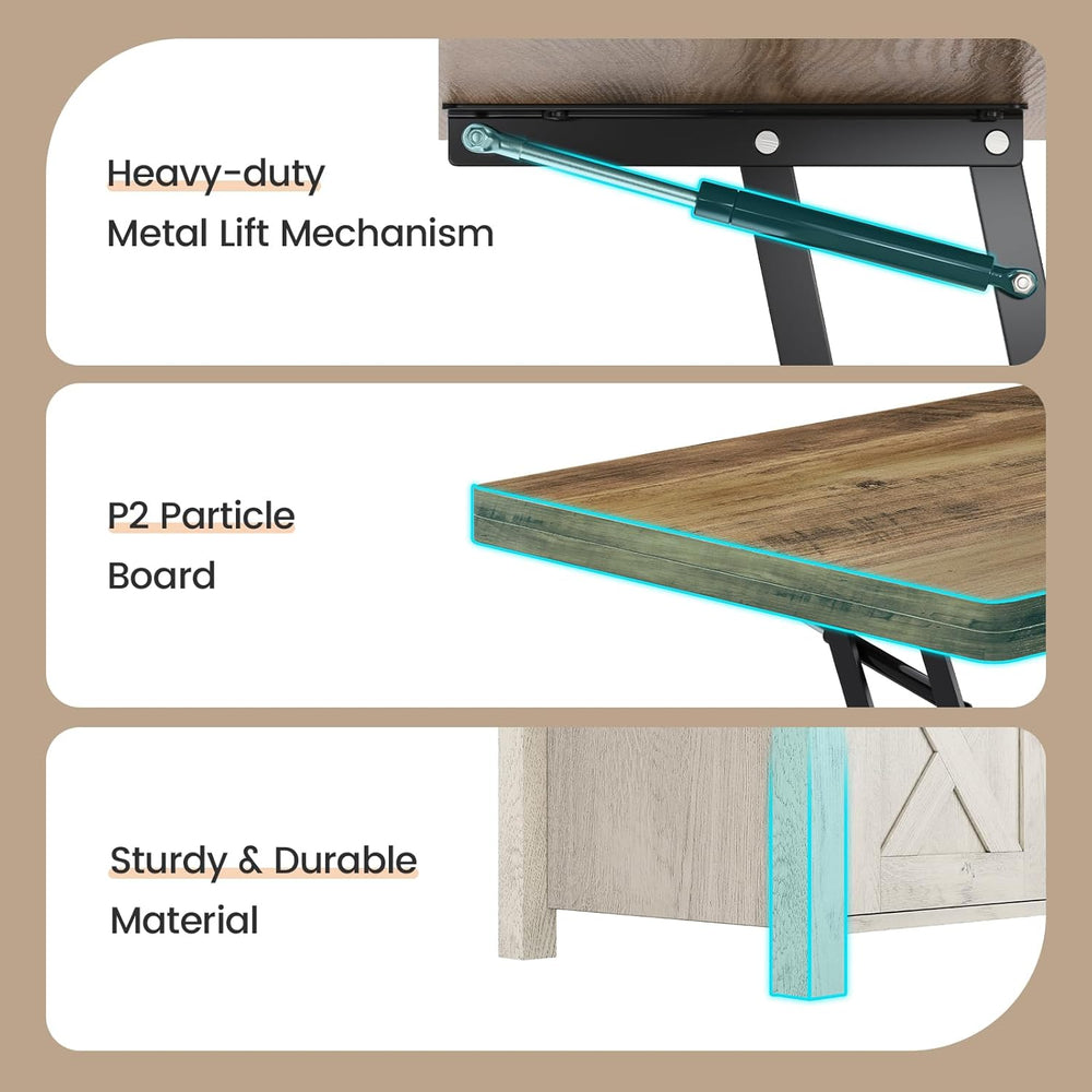 SEDETA Lift Top Coffee Table, 4 in 1 Multi-Function Convertible Coffee Tables...