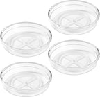 LAMU 4 Pack 12in Lazy Susan Organizer, Clear Lazy Susan Turntable for Cabinet, Refrigerator, Table Top, Kitchen, Bathroom, Pantry Organizers and Storage