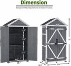 MCombo Outdoor Storage Cabinet with 2 Shelves, Outside Storage Shed with Floor, Wooden Garden Tool Shed with Latch for Yard Deck Lawn, 1000