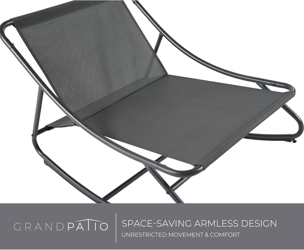 Grand patio Rocking Chair Indoor and Outdoor, Metal Patio Lounge Rocking Chai...
