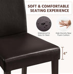 Yaheetech Dining Chairs Set of 6 Faux Leather Modern Dining Room Chairs with Rubberwood Legs and Padded Seat for Kitchen/Living Room/Restaurant, Dark Brown