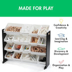 Humble Crew Supersized Toy Storage Organizer with 16 Removable Bins, Espresso/White – Large Toy Storage for Toddlers Ideal for Kids' Rooms, Playrooms, and Nurseries - Modern Toy Bins for Kids