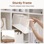 StorageWorks 45L Extra Large Fabric Storage Bins with PU Handles, Storage Baskets for Organizing, Large Laundry Basket, 2-Pack, Beige, 19" L X 13.25" W X 11" H