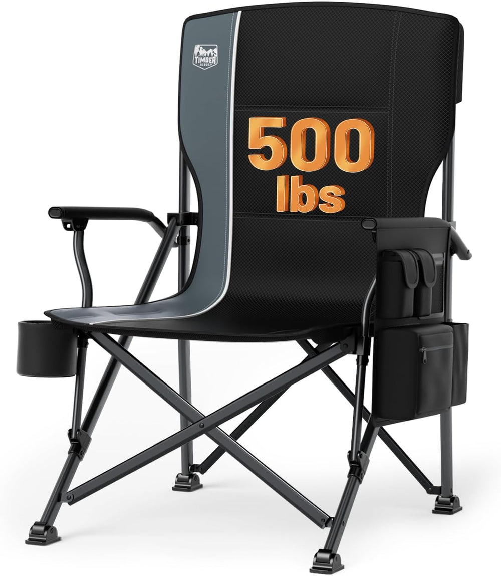 TIMBER RIDGE Oversized Folding Camping Chair High Back 500lbs | Heavy Duty Ca...
