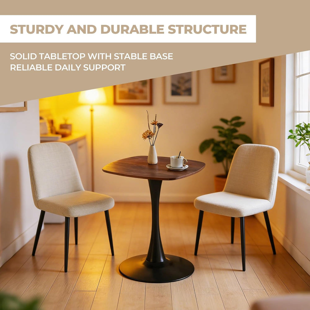 24" Square Tulip Dining Table for 2-4, Modern Kitchen Table with Pedesta...