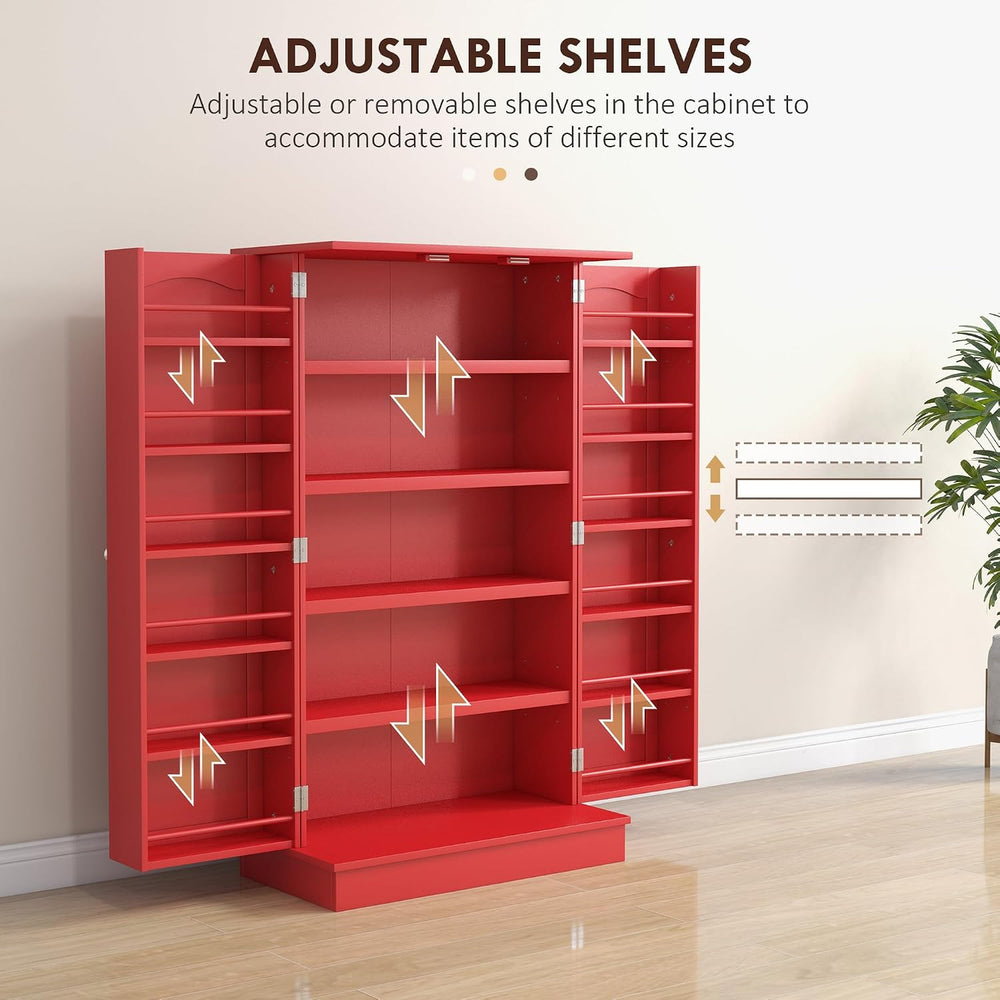 23.6" D*11.8" W*40.9" H Freestanding Kitchen Pantry with 4 She...