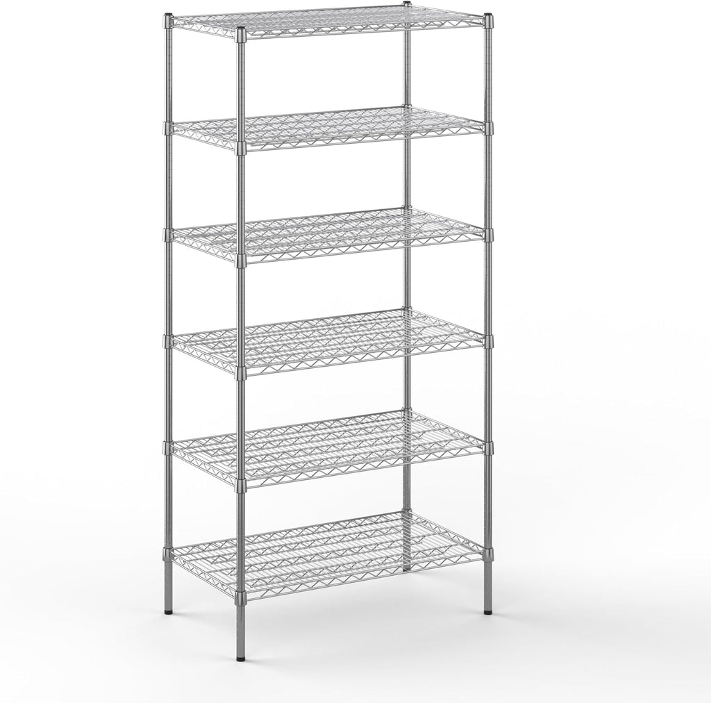 21" Deep x 36" Wide x 74" Height Wire Shelving Kit | 6-Tier | NSF Commercial Storage Rack Unit