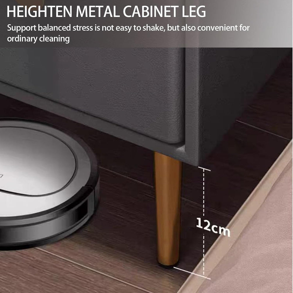 Nightstand with 2 Drawers, Solid Wood Side Bed End Table, Narrow Storage Nigh...