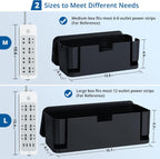 ZhiYo Cable Management Box Black, 2Pack Cord Organizer Box - Extra Large and Medium Size, Cord Hider Box to Conceal Power Strips on Desk or Floor, Made from Electrically Safe ABS Material