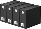 SpaceAid 4 Pack Bed Sheet Organizers and Storage, Foldable Sheet Organizer for Linen Closet, Sheets Set Folder Keeper with Window XL (Queen & King Size) Organizing Bedding Container, Black