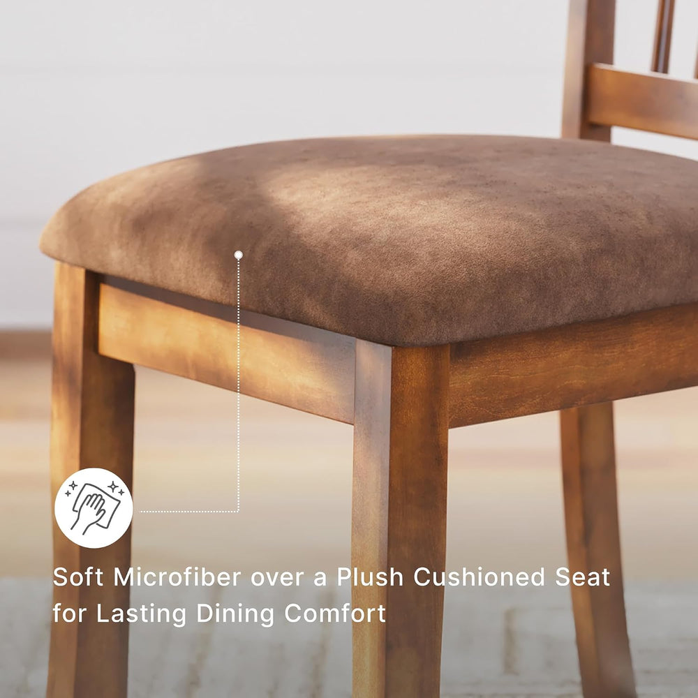 Signature Design by Ashley Haddigan Dining Chairs Set of 4, Cushioned Rake Ba...