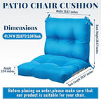 Geetery Outdoor Chair Cushions Set of 4 for Patio Lawn Furniture Wicker Rocking Dining Chairs 42x21x4 Inch High Back Seat Pads Replacement with Ties Weather-Resistant Fade-Resistant Indoor(Blue)