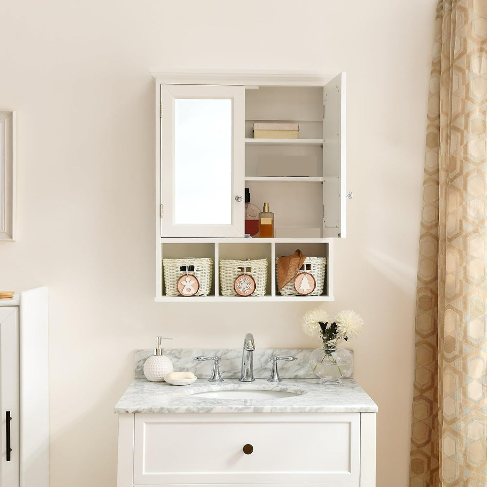 Modern Bathroom Storage Cabinet, 2 Doors 2 Adjustable Shelf + 3 Christmas Sty...