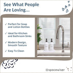 Countertop and Vanity Tray - Small 7.7” Silicone Tray for Soap Dispenser, Bathroom Trays, Dish Soap Trays for Kitchen Counter, Sink Caddy Sinks Organizer, Soaps Dish & Sponge Holder, White