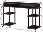 Convenience Concepts Designs2Go No-Tools Student Desk with Shelves in Espresso Wood Finish