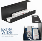 VIVO Under Desk 17 inch Extra Deep Cable Management Trays, Power Strip Holders, Cord Organizers, Wire Tamers for Office and Home, Black, 2 Pack, DESK-AC16-2C