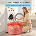 3Pcs Mesh Laundry Bags Washing Machine Mesh Wash Bags Jumbo for Delicates Clothes,Bed Linen,Toys with Drawstring Closure Sturdy(3 XXLarge 28 x 26 Inches, Orange)