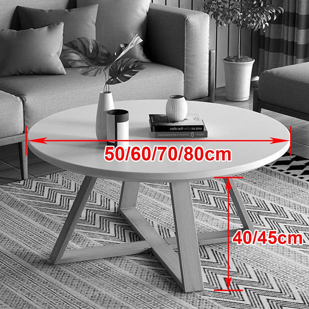 Torzk Round Coffee Tables for Living Room Modern and Minimalist Side Table wi...