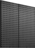 VEVOR Metal Pegboard Panels, 32" x 16" Pegboard, 2 Panels, Heavy Duty Steel Peg Board Wall Organizer, for Living Room Garage Tool Storage Workbench Office Organization Craft Room Kitchen Home, Black