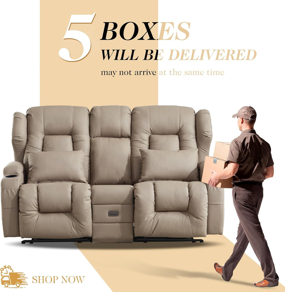 Loveseat Recliner Sofa,RV Wall Hugger Recliners for Small Spaces,Reclining Lo...