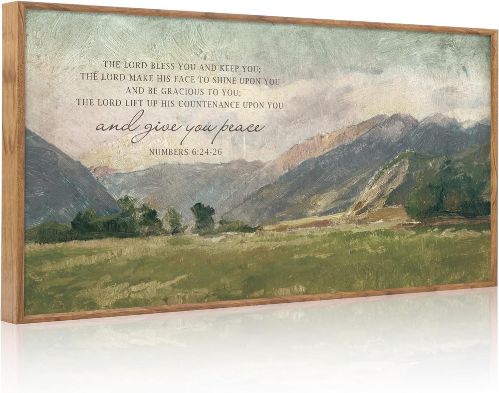 Aurlan Numbers 6:24-26 May the Lord Bless You Framed Wall Art 40x20 Inch