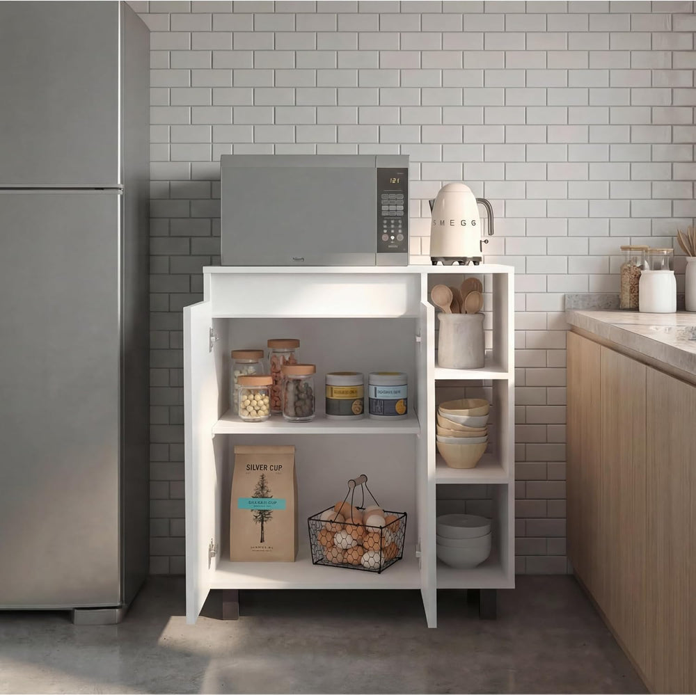 Tuhome Cesna Microwave Sideboard Kitchen Pantry Cabinet, 36.3" Freestand...