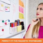 Ameceres Magnetic Pen Holder Classroom Organization Acrylic Marker Holder for Whiteboard Refrigerator Locker Accessories Pencil Dry Erase Marker Basket (3 Compartments * 1)