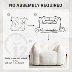 Giant Bean Bag Chair, Comfy Large Bean Bag Chairs for Adults and Kids, Fluffy Faux Rabbit Fur Floor Sofa for Living Room Bedroom Apartment, Beige