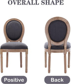 Nrizc French Country Dining Chairs Set of 4, Farmhouse Dining Chairs, Wood Round Back Dining Room Chair, for Dining Room/Living Room/Bedroom