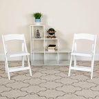 Flash Furniture Hercules Series Beechwood Folding Event Chairs with Padded Seats, Modern Wooden Folding Banquet Chairs, Set of 4, White