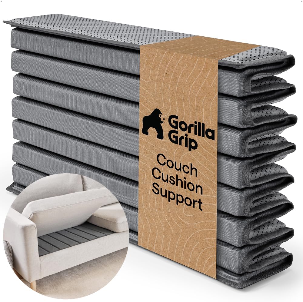 GORILLA GRIP Heavy Duty Couch Cushion Support Board to Fix Sagging Sofas, 24 x 54 Wide Loveseat Slip Resistant Thick Boards Add Strong Seat Supports, Replacement Stuffing Firmer Couches, Grey