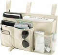 Bseash Bunk Bed Organizer, Bedside Caddy Hanging Bed Organizer Storage Bag 8 Pockets, for College Dorm Rooms Bed, Hospital Bed, Baby Bed Rails, 600D Oxford Cloth (Beige)