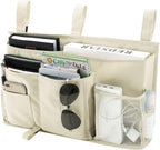 Bseash Bunk Bed Organizer, Bedside Caddy Hanging Bed Organizer Storage Bag 8 Pockets, for College Dorm Rooms Bed, Hospital Bed, Baby Bed Rails, 600D Oxford Cloth (Beige)