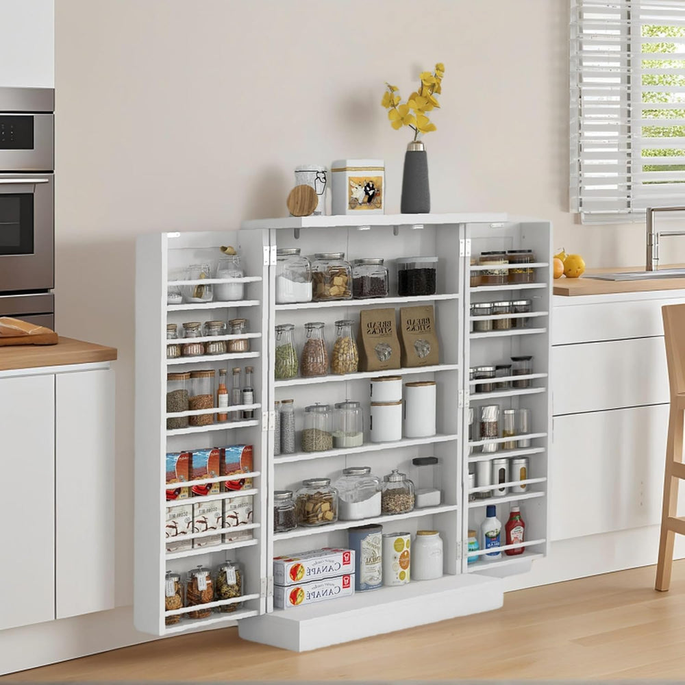 Anwick 5-Tier Kitchen Pantry Cabinet,Freestanding Buffet Cupboard with Doors ...