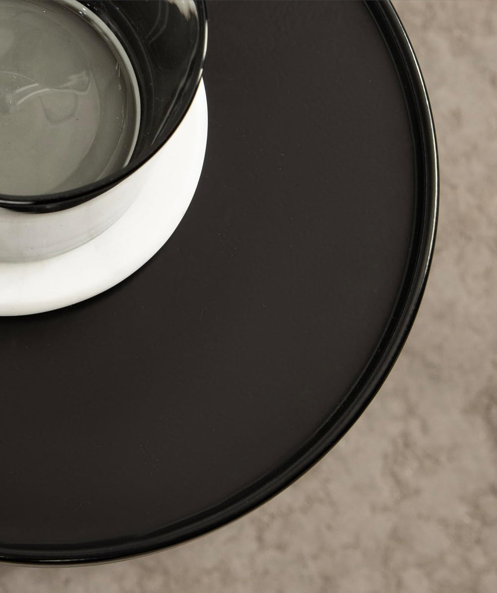 Kate and Laurel Frisk Modern Round Metal Drink Table, 8 x 8 x 23, Black, Meta...