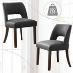 VKNOW Modern Dining Chairs Set of 4, Faux Leather Upholstered Dining Room Chair Kitchen Chairs, Farmhouse Dinner Chair for Kitchen Dining Room, Black