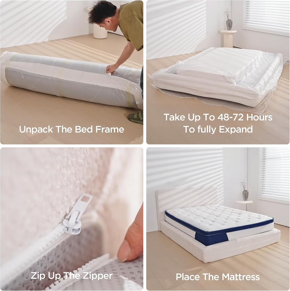 Acanva Full-Foam Queen Size Platform Bed Frame with Headboard