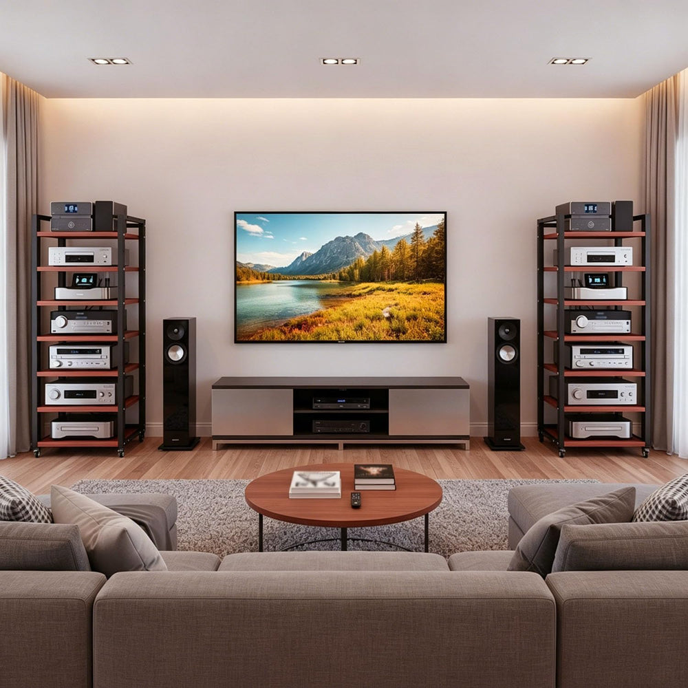 7-Tier Heavy Duty Audio Component Rack, 140cm Tall - Hifi Amplifier Rack | Au...