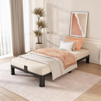 FUIOBYVV 6 Inch Twin Bed Frame with Round Corner Edge Legs 3500 lbs Metal Heavy Duty Steel Slats Support No Box Spring Needed Platform Noise Free Easy Assembly