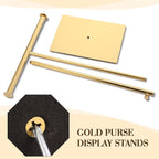 Leinuosen 4 Pcs T Shaped Purse Display Stand Necklace Display Stand Tabletop Adjustable Height Purse Hanger Rack