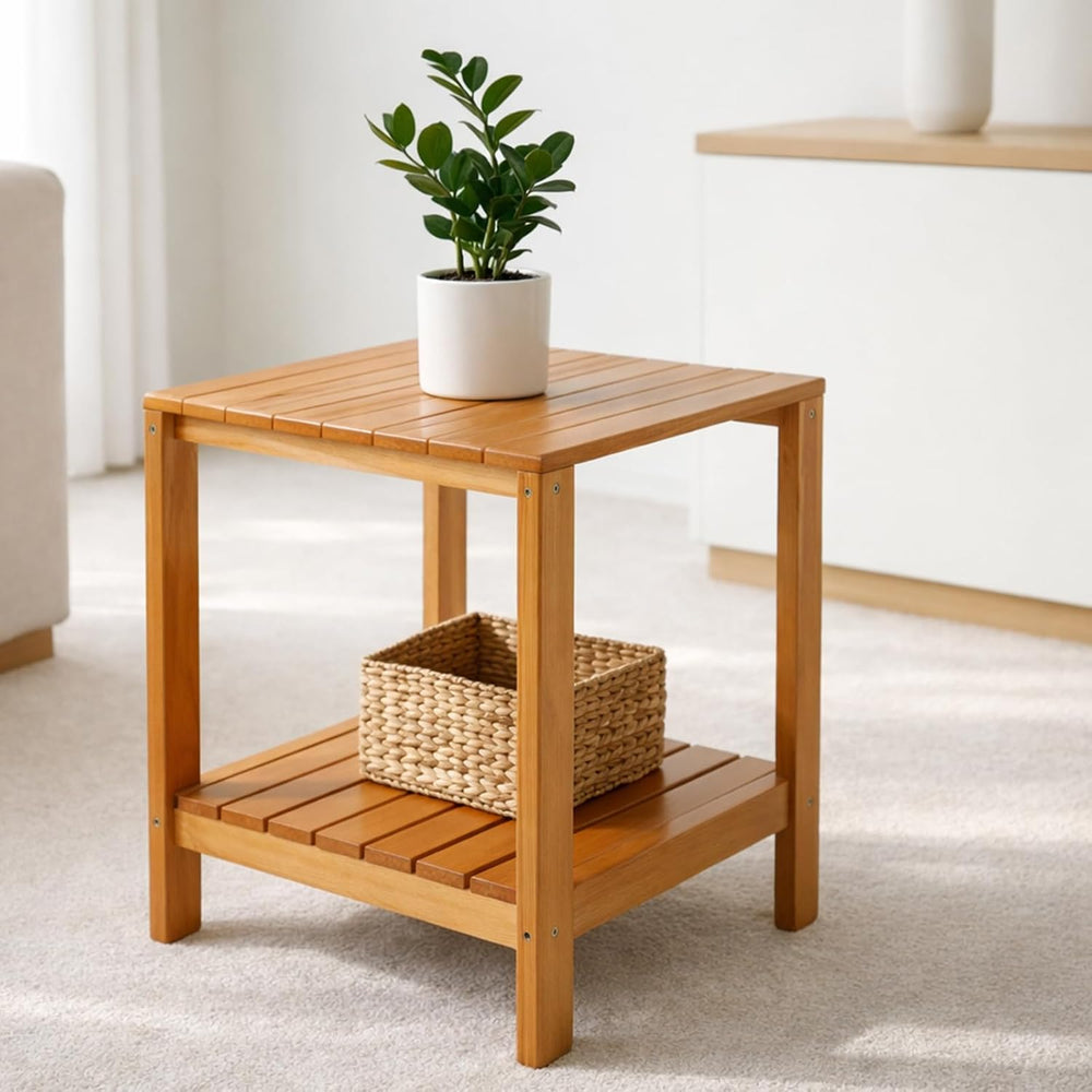 Outdoor Side Tables for Patio Set of 2, Small End Table Living Room Accent Co...