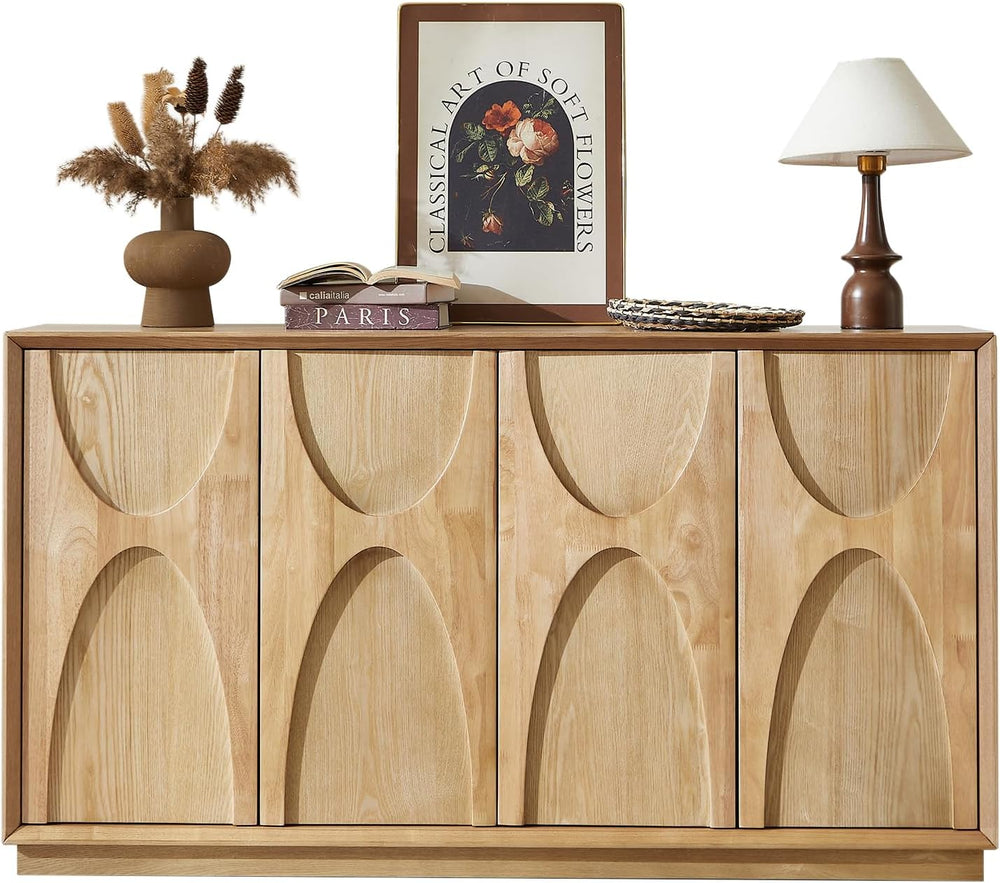 LKTART 59" Sideboard Buffet Cabinet Retro Accent Storage Cabinet with Ma...