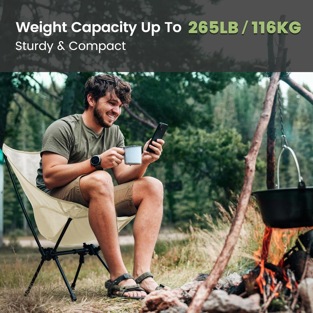 CAMEL CROWN Portable Camping Chair Lightweight Compact Folding Chair Mesh for...