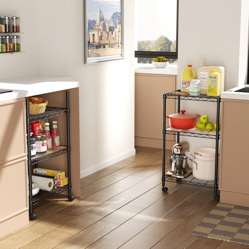 SINGAYE 3 Small Shelves Storage Shelf Wire Shelving Unit Metal Shelf Adjustab...