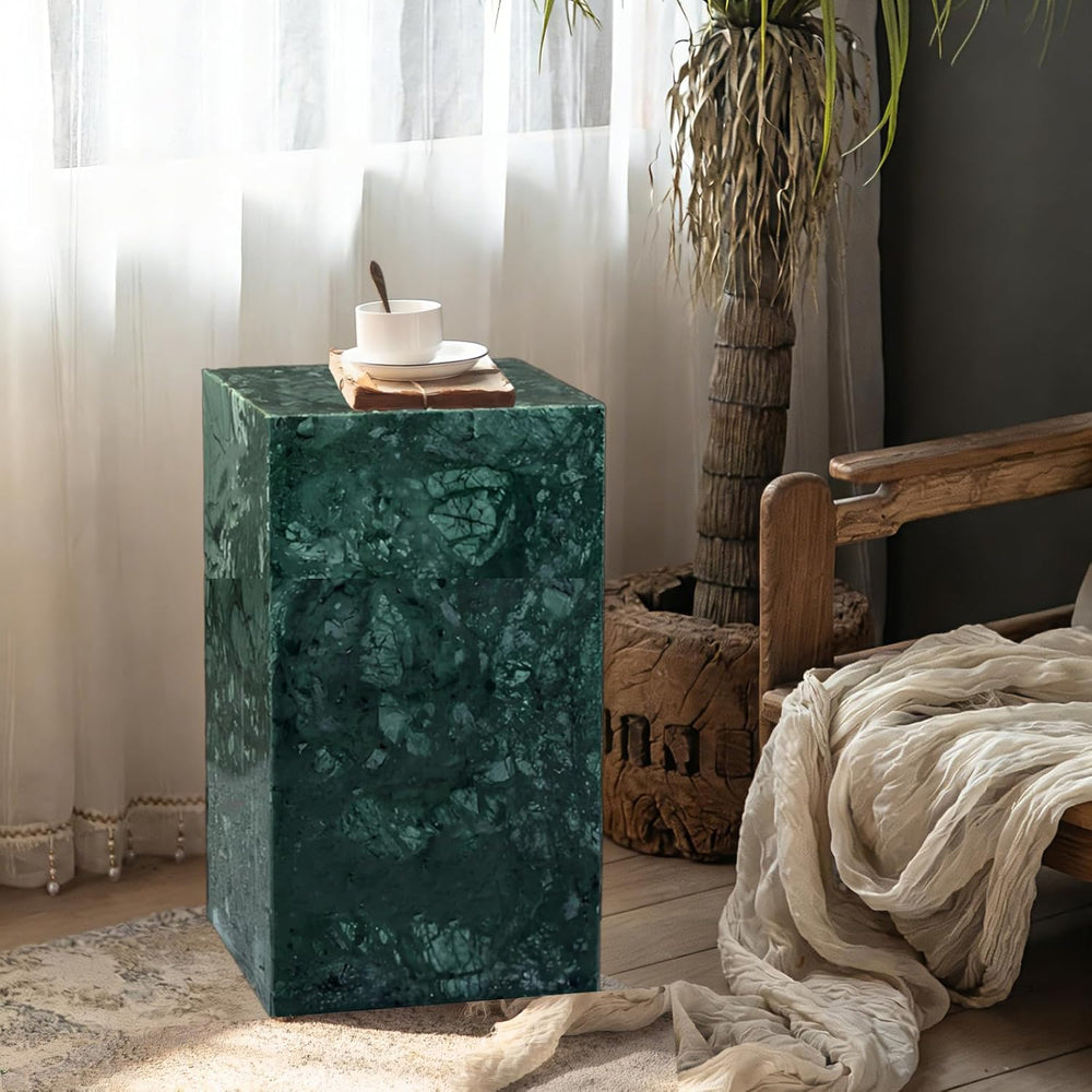 Luxury Natural Marble Square Side Table & Coffee Table, Accent End Table ...