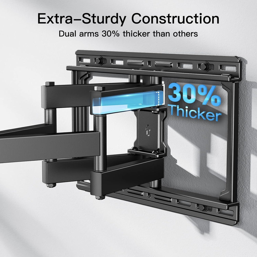 Pipishell Full Motion TV Wall Mount for 37-75 inch Flat/Curved TVs up to 100l...