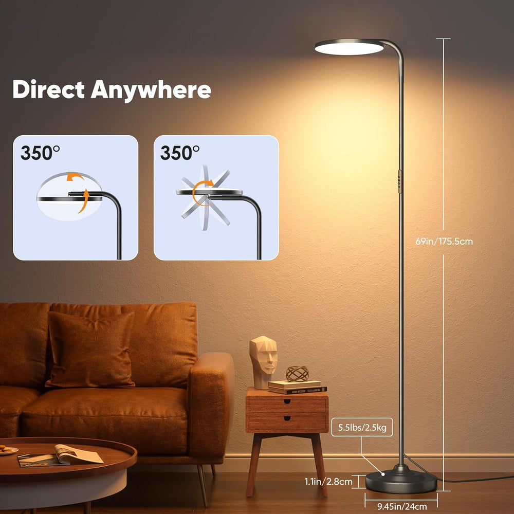 SIBRILLE 36W LED Floor Lamp, Super Bright Standing Lamp, Modern Stepless Dimm...