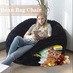 Bean Bag Chair Cover (No Filler), 6ft Fluffy Washable Large Bean Bag Chairs Cover for Adults for Living Room Bedroom Furniture